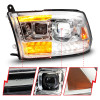 ANZO 09-18 Dodge Ram 1500/2500/3500 Full LED Proj Headlights w/Switchback Light Bar - Chrome