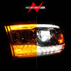ANZO 09-18 Dodge Ram 1500/2500/3500 Full LED Proj Headlights w/Switchback Light Bar - Chrome