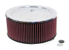 K&N 14in Red Custom Air Cleaner Assembly - 5.125in Flange x 11in OD x 7.25in H W/ Vent