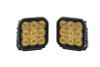 Diode Dynamics SS5 LED Pod Pro - Yellow Flood (Pair)