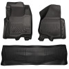 Husky Liners WeatherBeater Combo Floor Liners, Black for 2011-2012 Ford SD Crew Cab (w/o Manual Trans Case) - Part #98711