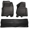 Husky Liners WeatherBeater Combo Floor Liners, Black for 2011-2012 Ford SD Crew Cab (w/o Manual Trans Case) - Part #98711