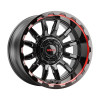 WELD Off-Road Wheel 20x10 Gauntlet Gloss Black / Milled Red Wheel | 5x127 / 5x114.3 | -18 Offset | 4.75 Backspace | Wrangler JK JL | Gladiator JT | W13800026475