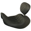 Mustang Motorcycle 06-17 Harley Davidson Dyna Wide Tripper Forward Solo Seat w/Driver Backrest Diamond Stitch - Black