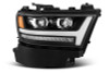 AlphaRex 19-20 Ram 1500HD PRO-Series Proj Headlight Plnk Style Blk w/Activ Light/Seq Signal/Plnk DRL