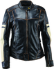 River Road Dame Vintage Leather Jacket Black Womens - Large