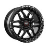 WELD Laguna 6 Beadlock Drag Gloss Black Wheel with Gloss Black Spokes 17x10 | 6x139.7 BC (6x5.5) | +25 Offset | 6.50 Backspacing - S92370084P25 for 1999, 2000, 2001, 2002, 2003, 2004, 2005, 2006, 2007, 2008, 2009, 2010, 2011, 2012, 2013, 2014, 2015, 2016, 2017, 2018, 2019, 2020, 2021, 2022, 2023, 2024 Chevrolet Silverado 1500, GMC Sierra 1500.