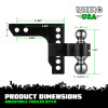 Rhino USA RG-HTDROP2-BLK heavy-duty 6-inch adjustable drop hitch with black powder-coated finish for standard 2-inch receiver hitches