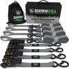 Rhino USA Medium Duty Ratchet Strap Tie-Down 4-Pack Gray recovery gear product photo