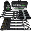 Rhino USA Medium Duty Ratchet Strap Tie-Down 4-Pack Black recovery gear product photo