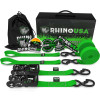 Rhino USA Heavy Duty Ratchet Tie-Down 2-Pack 1.6In x 8Ft Green recovery gear product photo
