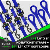 Rhino USA Heavy Duty Ratchet Tie-Down 4-Pack 1.6In x 8Ft Blue recovery gear product photo
