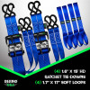 Rhino USA Heavy Duty Ratchet Tie-Down 4-Pack 1.6In x 15Ft Blue recovery gear product photo