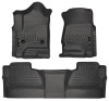 Husky Liners WeatherBeater Front & 2nd Row Seating Floor Liners, Black for 2014-2018 Chevrolet Silverado/GMC Sierra - Part #98231