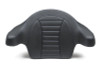 Mustang 93-13 HD FL Touring Extended Arm Wrap-Around Backrest Deluxe - Black w/Blue Stitching