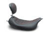 Mustang 08-21 Harley Wide Tripper FL Touring Pass Seat w/ Dr Backrest, Red Diamond Stitch - Black