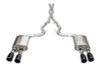 Corsa 2024-2025 Ford Mustang Dark Horse 5.0L 3in Dual Rear Cat-Back w/Twin 4.5in Black PVD Straight Tips
