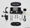 Wilwood HV Tandem M/C Kit w L/H Bracket & Prop Valve - 15/16in Bore Black-W/Push. - Early Mustang - wil261-14158-BK