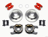Wilwood D154 P/S Park Brake Kit Red 12 Bolt 2.75in offset Staggered Shock - wil140-12570-R