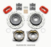 Wilwood Forged Dynalite P/S Park Brake Kit Drilled Red 12 Bolt 2.75in offset Staggered Shock - wil140-9315-DR