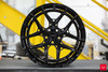 Vossen HFX-1 20x9 5x112 ET25 Flat Gloss Black Wheel (HFX1-0M01). Premium Hybrid Forged styling for Audi, Mercedes, VW, and Porsche Macan applications.
