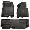 Husky Liners WeatherBeater Combo Floor Liners, Black for 2011-2012 Ford SD Super Cab (w/o Manual Trans Case) - Part #98721