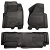 Husky Liners WeatherBeater Combo Floor Liners, Black for 2011-2012 Ford SD Super Cab (w/o Manual Trans Case) - Part #98721