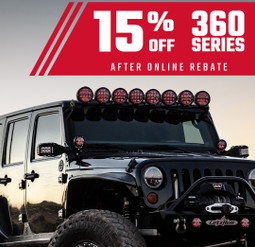 Save Big with Rigid Industries' 15% Rebate On Single Color 360 Series Lights at JustBoltOns.com! (Ends 10/31/24)