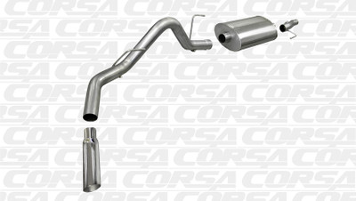 Corsa 24310 Sport Polished Single 4.0" Single Side Cat-Back for 2009-2010 Ford F-150  4.6L V8