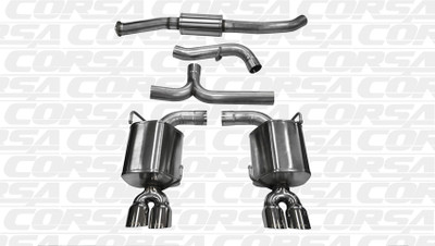 Corsa 14863 Sport Polished Twin 3.5" Dual Rear Cat-Back for 2011-2014 Subaru Impreza STI Sedan 2.5L Turbo Manual