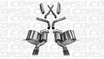Corsa 14466 Sport Polished Single 4.5" Dual Rear Cat-Back for 2012-2013 Jeep Grand Cherokee SRT-8 6.4L V8