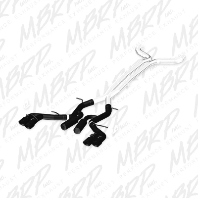 MBRP ARMOR BLK Cat-Back Exhaust, Black-Coated Aluminized Steel - 2017-2024 Chevrolet Camaro ZL1 6.2L V8 - S7033BLK