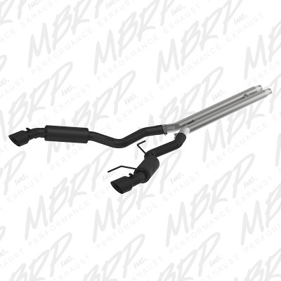 MBRP ARMOR BLK Cat-Back Exhaust, Black-Coated Aluminized Steel - 2015-2017 Ford Mustang GT 5.0L - S7278BLK