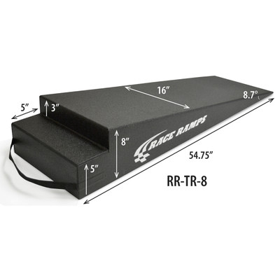 Race Ramps 8" Height Trailer Ramps 8.7 Degree Angle 54.75L x 16W (Set of 2) RR-TR-8