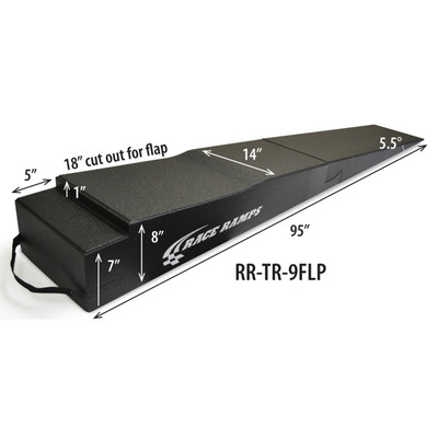 Race Ramps 9" Height Trailer Ramps w/Flap Cutout 5.5 Degree Angle 95¬îL x 14¬îW (Set of 2) RR-TR-9-FLP