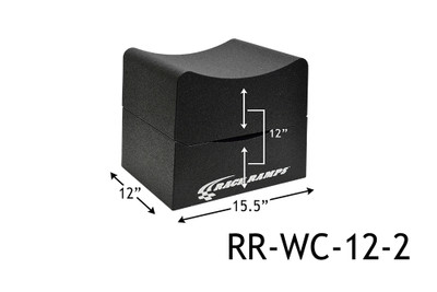 Race Ramps 12" of Lift Wheel Cribs Adjustable 6"+6" Stacked - 15.5"L x 12"W (Set of 2) RR-WC-12-2