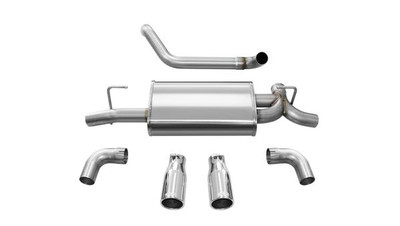 Shop for your Corsa 2018-2025 Jeep Wrangler JL 3.6L 2.5in Dual Rear Exit Polished Tips Sport Axle-Back Exhaust #21014 from Just Bolt-On Performance Parts.