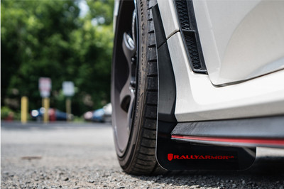 Shop for your Rally Armor 2017-2021 Honda Civic Type R (Type R Only) UR Black Mud Flap w/ Red Logo #MF47-UR-BLK/RD from Just Bolt-On Performance Parts.