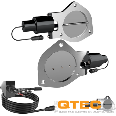 QTP Dual 4" Bolt-On Electric Exhaust Cutout Valves & Wiring Kit #QTEC80