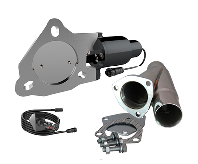 QTP Single 3" Bolt-On Electric Exhaust Cutout Valve & 3" Weld-On Cut-Out Y-Pipe #QTEC30CP