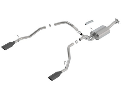 Borla Touring Cat-Back Exhaust with Black Chrome Tips for 2019-2023 Ram 1500 5.7L (Crew Cab Short Bed & Quad Cab Std. Bed) #140758BC