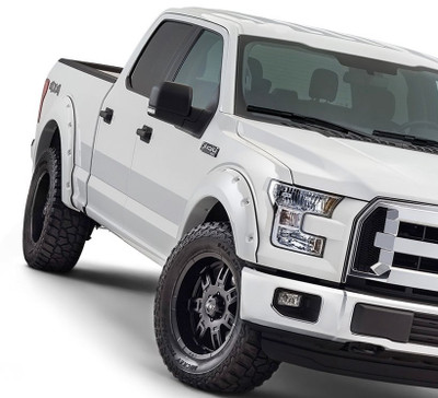 Shop with Just Bolt-Ons for the Fastest Shipping & Best Pricing on Bushwacker 2017-2024 Ford F-250 Super Duty Pocket Style Flares 4pc - Oxford White #20942-12