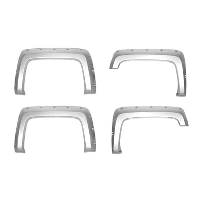 Shop with Just Bolt-Ons for the Fastest Shipping & Best Pricing on Bushwacker 16-17 Chevy Silverado 2500 HD Fleetside Pocket Style Flares 4pc - Quicksilver #40957-54