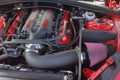 JLT Black Textured Cold Air Intake Kit with Red Oiled Filter for 2016-2024 Chevy Camaro SS 6.2L #CAIP-CC1662