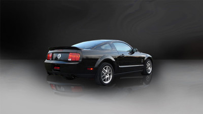 Corsa 14314BLK Xtreme Black Single 4.0" Dual Rear Axle-Back for 2005-2010 Ford Mustang GT 4.6L V8