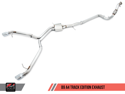 AWE Track Edition Exhaust with Chrome Silver Tips for 2017-2018 Audi A4 B9 2.0L TFSI Quattro AWD - 3020-32024