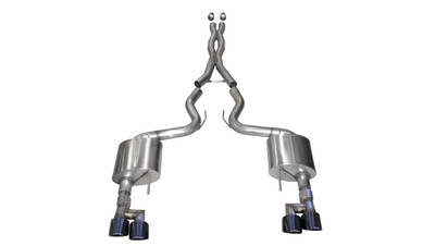 CORSA Xtreme 3" Cat-Back Exhaust with Twin 4.0" Black Pro-Series Tips for 2018-2023 Mustang GT Coupe (No Active Valves) - 21040BLK