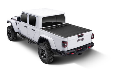 Roll-N-Lock Retractable Tonneau Cover, Aluminum Slats - 2020-2026 Jeep Gladiator 5ft Bed (With Trail Rail System) - LG495M