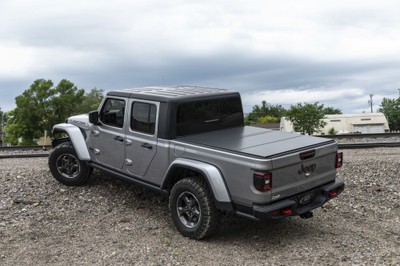 Access Hard Folding Tonneau Cover, Vinyl-Wrapped Composite - Black 2020-2026 Jeep Gladiator 5ft Bed (with Trail Rail) - B1070029