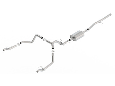 Borla 3" S-Type Cat-Back (Uses Factory Tips / Dual Rear Factory Exit) for 2019-2021 Chevrolet Silverado 1500 / GMC Sierra 1500 5.3L V8 EC/SB or CC/SB - 140769